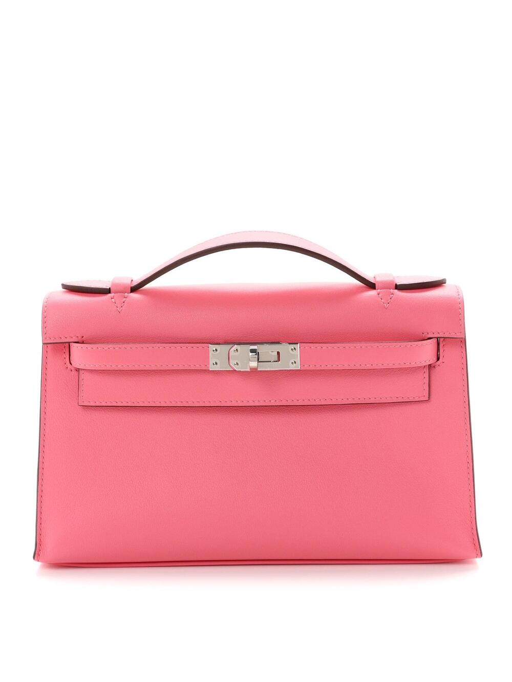 Hermes Swift Kelly Pochette Clutch Rose #343485H18B